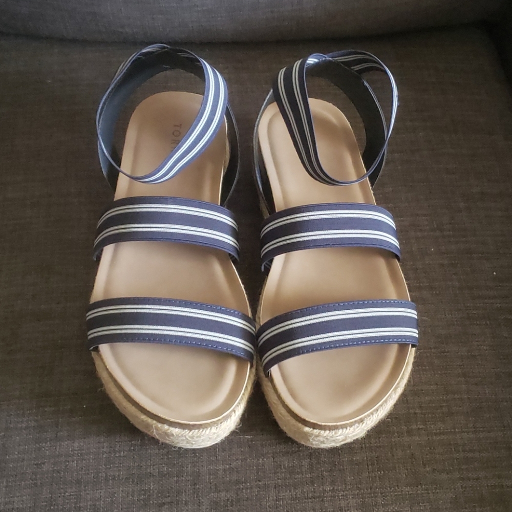 Torrid Size 11 Elastic Strap Navy Platform Sandals